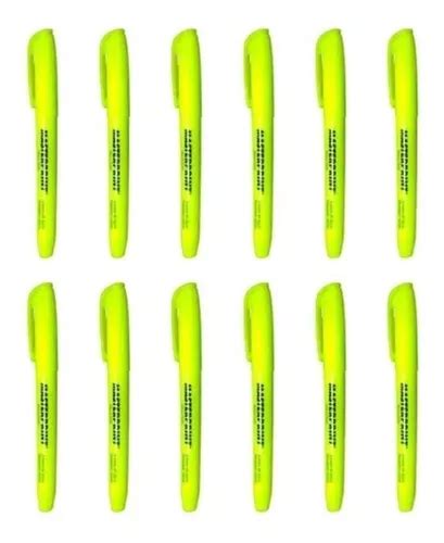 Canetas Marca Texto Neon Caixa Grifar Destacar Amarelo Mercadolivre