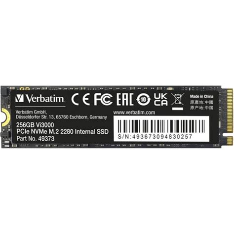 VERBATIM SSD Vi3000 Internal PCIe NVMe M 2 SSD 256GB