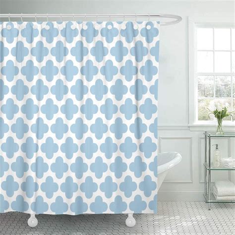 Suttom Line Abstract Light Blue On White Quatrefoil Pattern Graphic