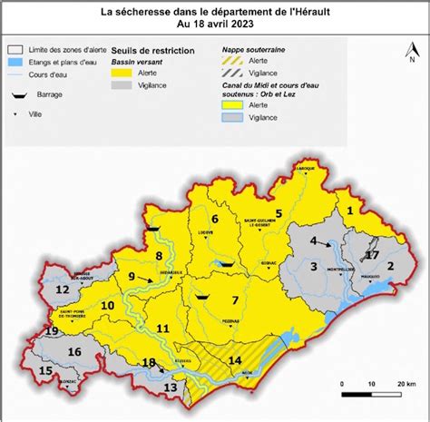 Une majeure partie du département de lHérault placée en alerte sécheresse