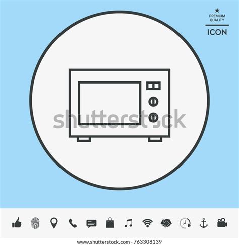 Microwave Oven Linear Icon Stock Vector Royalty Free