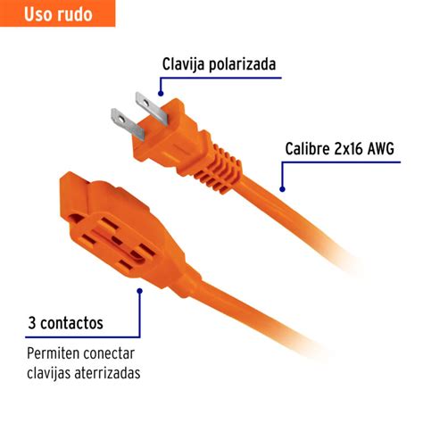 Extension Electrica Uso Rudo M Calibre Volteck Rantec Electronics