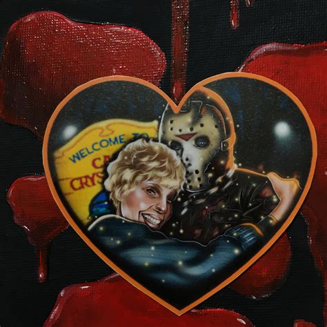 Jason And Pamela Voorhees Friday The 13th Heart Shaped Glossy Etsy