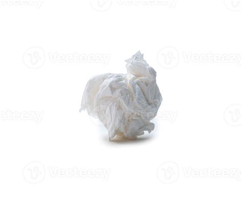 Single Screwed Or Crumpled Tissue Paper Or Napkin In Strange Shape