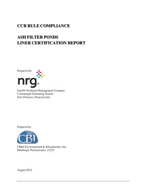 Fillable Online CCR RULE COMPLIANCE ASH FILTER PONDS HAZARD Fax