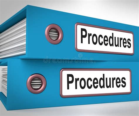 Procedures Folders Mean Correct Process And Best Practice Stock