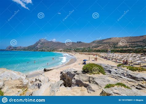 Falasarna Beach One Of The Most Famous Beaches Of Crete Stock Image