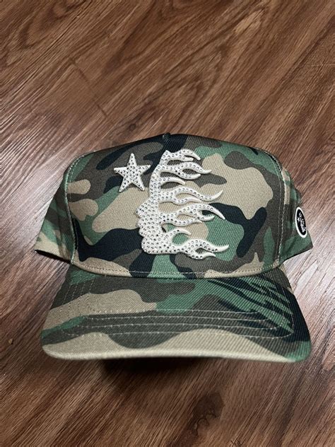 Designer Hellstar Camo Snapback Rhinestone Logo Grailed