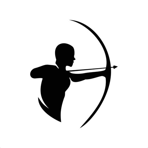 Archer Silhouette Bowman Logo Template Arrow Sign And Symbol