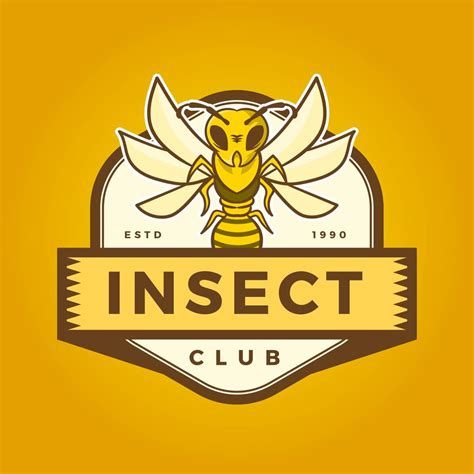 Flat Insect Bee Mascot Logo With Modern Badge Template Vector Illustration 211471 Vector Art At