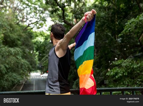 Gay Boy Waving Rainbow Image Photo Free Trial Bigstock
