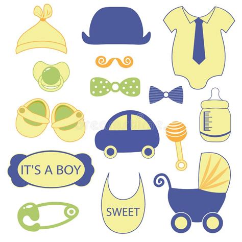 Baby 15 Objects Clip Art Set. Set of Baby Shower Elements Isolated on ...