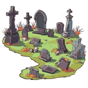 Cemetery Clipart Cartoon Graveyard And Gravestone With A House