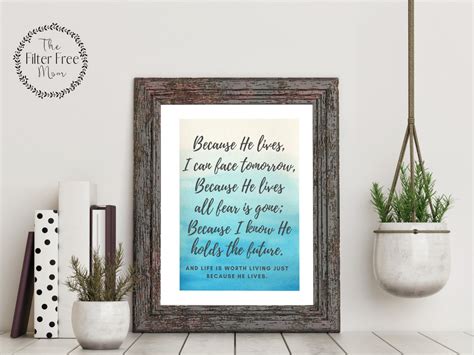 Because He Lives Hymn Printable Instant Download Etsy