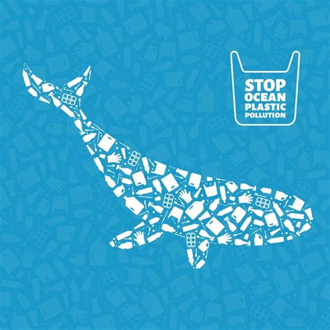 Premium Vector Stop Ocean Plastic Pollution Concept Vector