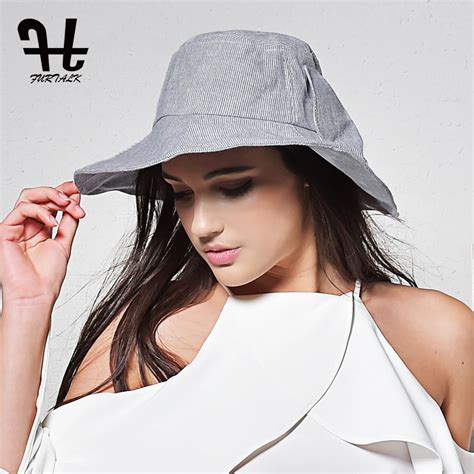 FURTALK Summer Sun Hats For Women Bucket Hat Fashion Beach Cotton Hat