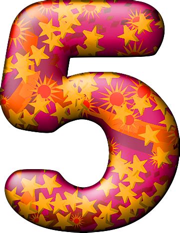 Presentation Alphabets Party Balloon Warm Numeral 5