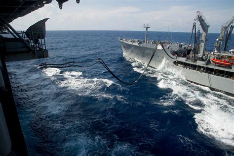 Crew Members Aboard The Fleet Replenishment Oiler Usns Picryl