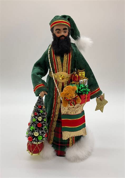 African American Santa Claus, Black Santa Figurine, Black Santa, Father Christmas, Santa ...