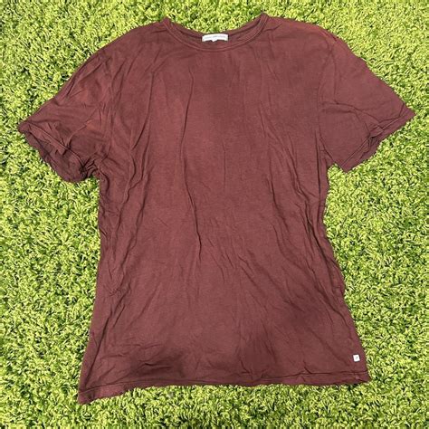 James Perse Burgundy T Shirt Tagged Size True Depop