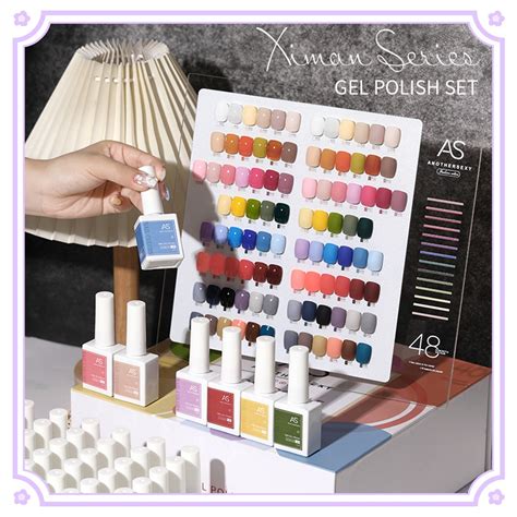 48 Colors AS Nude Nail Gel Polish Summer Color Semi Permanent Nail Gel Glue Soak off UV LED Nail ...