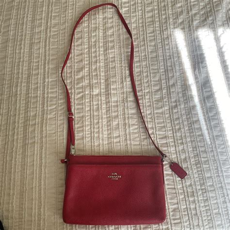 Coach Red Cross Body Purse ️ Some Small Marks But Depop