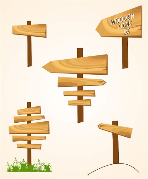 Wooden Sign Vector Pack Vector Art & Graphics | freevector.com