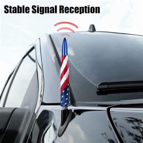 Ajxn 1 PC Car Truck Bullet Antenna American Flag Design Antenna Mast