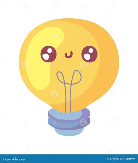 Light Bulb Kawaii Stock Vector Illustration Of Genius