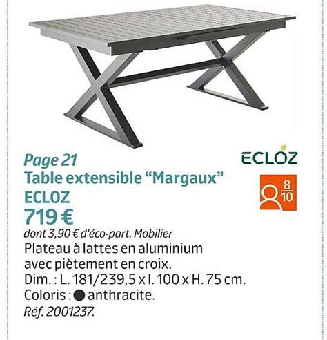 Promo Table Extensible Margaux Ecloz Chez Jardiland ICatalogue Fr