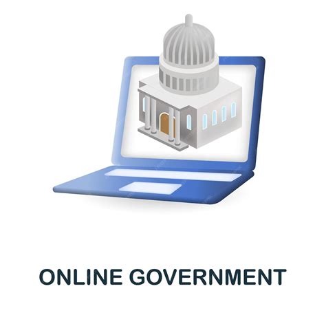 Premium Vector | Online government icon 3d illustration from smart city