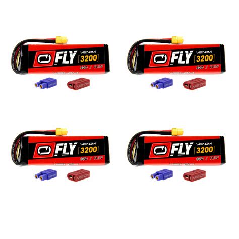 Venom Fly 30C 3S 3200mAh 11 1V LiPo Battery With UNI 2 0 Plug X4 Packs