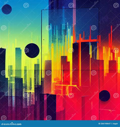 Cityscape Abstract Modern Cityscape Background Ai Generated Glitch