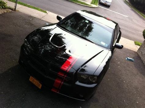 K Custom Car Wraps: Dodge Charger - Custom stripes done in 3M red gloss