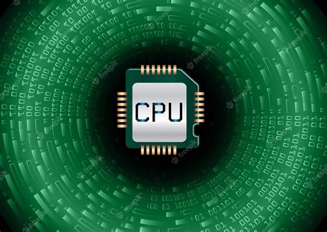 Premium Vector A Green Circuit Board With The Word Cpu On It