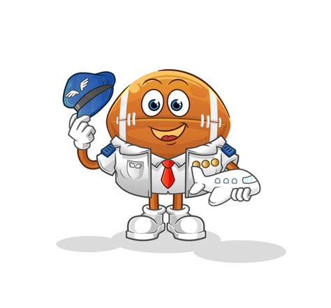 Mascotte De Pilote De Ballon De Rugby Vecteur De Dessin Animé