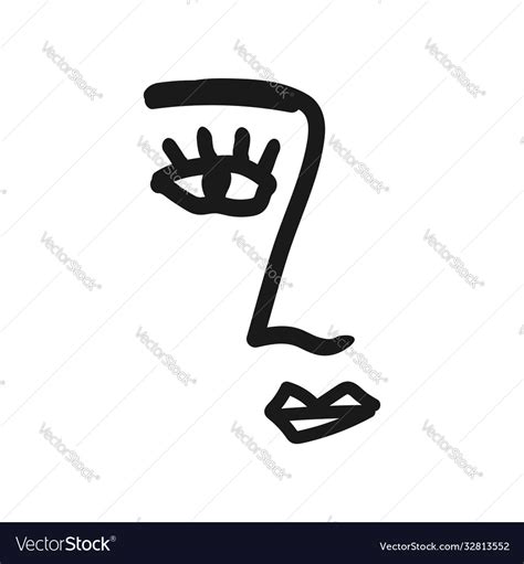 Sketch human face abstract portrait drawn Vector Image