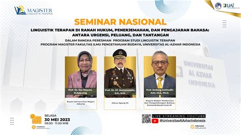 Live SEMINAR NASIONAL PERESMIAN PRODI MAGISTER LINGUISTIK TERAPAN