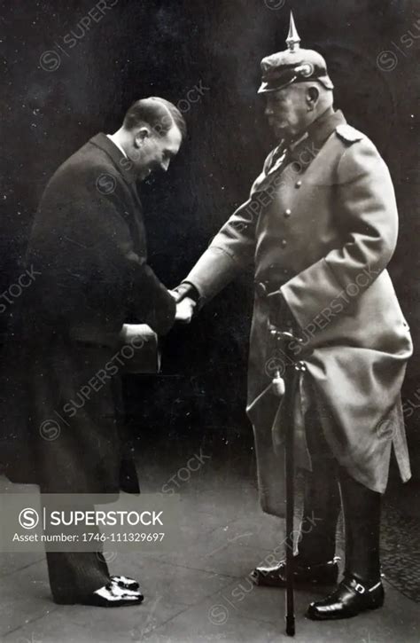 President Paul Von Hindenburg With Chancellor Adolf Hitler In