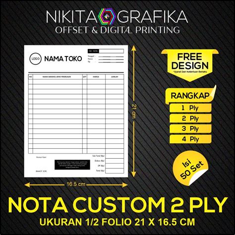 Jual NOTA CUSTOM 1 2 FOLIO 2 PLY 2 RANGKAP NOTA SURAT JALAN FAKTUR