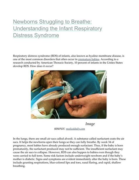 Newborns Struggling to Breathe: Understanding the Infant Respiratory ...