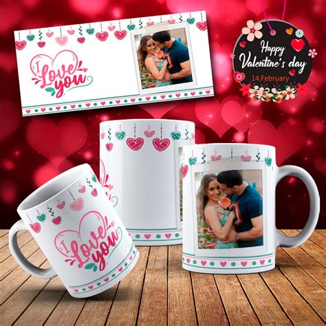 20 Mug Template Design Valentine S Day With Photo Etsy