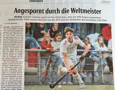 Bericht über MU16 Spieler Kasimir Lawrenz aus Bielefeld KTHC Stadion