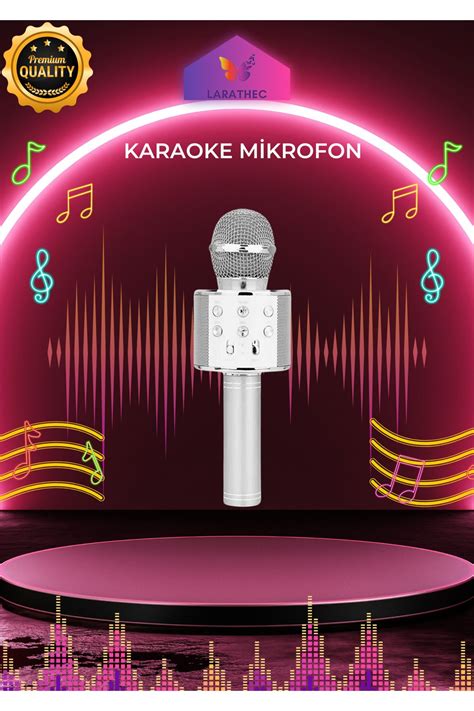 Larathec Karaoke Mikrofon Aux Usb Ve Sd Kart Giri Li Bluetooth Hoparl R