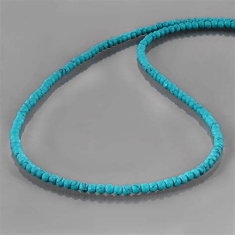 Turquoise Necklace Turquoise Beaded Necklace Sterling Silver - Etsy