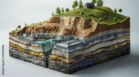 A Digital Graphic Depicting A Detailed Cross Section Of The Earth