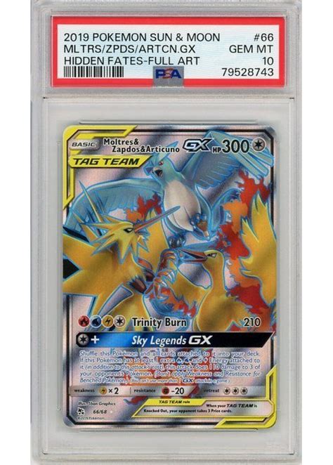 Moltres Zapdos Articuno GX PSA 10 Gradede pokemon kort på Pokemons dk