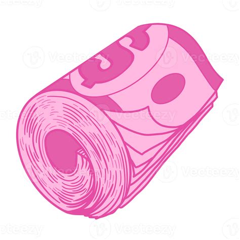 Pink Cash Money Roll 15736377 Png