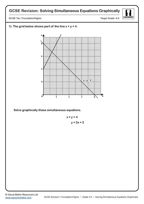 Solving Simultaneous Equations Graphically Gcse Questions Gcse