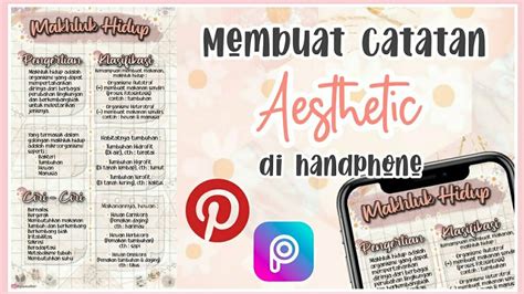 CARA MEMBUAT CATATAN AESTHETIC DI HP PELAJARAN BIOLOGI MUDAH